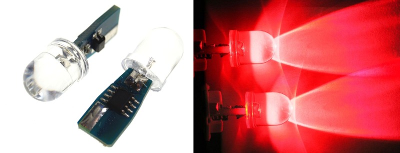 LED Glassockel T10 rot 12/24Volt